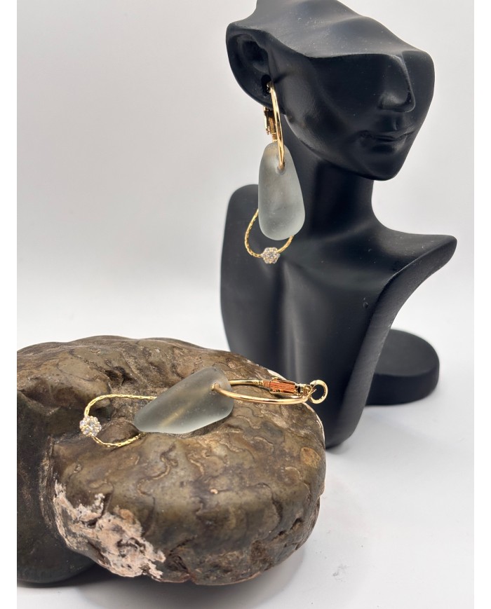 PENDIENTES DE CRISTAL MARINO O LÁGRIMAS DE SIRENA