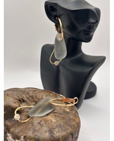 PENDIENTES DE CRISTAL MARINO O LÁGRIMAS DE SIRENA