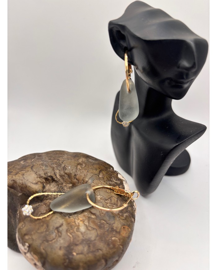 PENDIENTES DE CRISTAL MARINO O LÁGRIMAS DE SIRENA