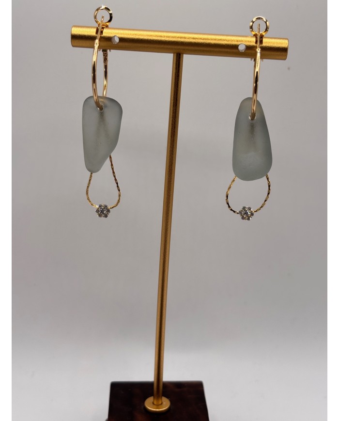 PENDIENTES DE CRISTAL MARINO O LÁGRIMAS DE SIRENA