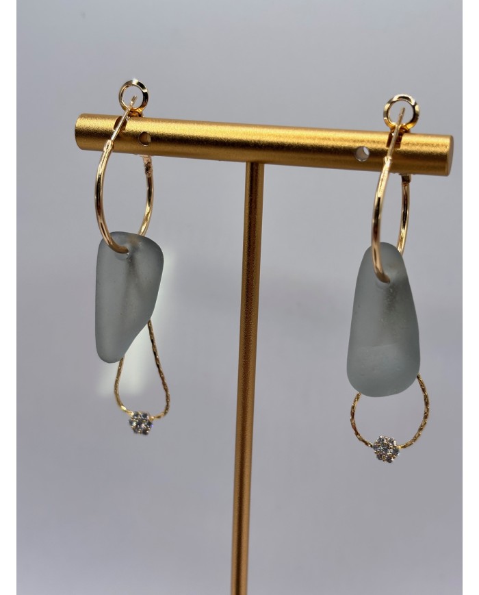 PENDIENTES DE CRISTAL MARINO O LÁGRIMAS DE SIRENA