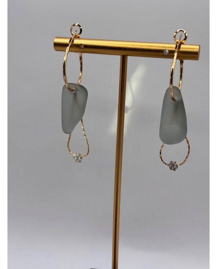 PENDIENTES DE CRISTAL MARINO O LÁGRIMAS DE SIRENA