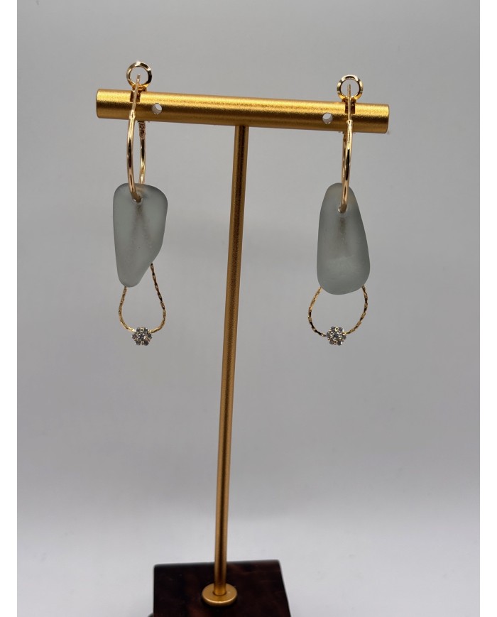 PENDIENTES DE CRISTAL MARINO O LÁGRIMAS DE SIRENA