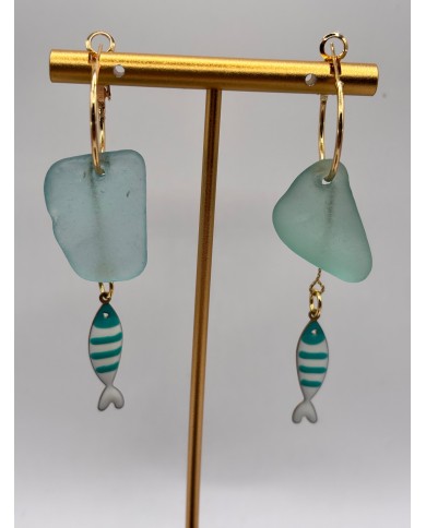 PENDIENTES DE CRISTAL MARINO O LÁGRIMAS DE SIRENA