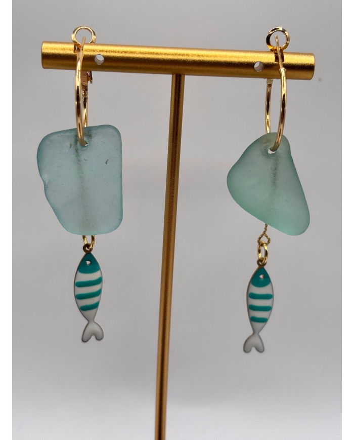 PENDIENTES DE CRISTAL MARINO O LÁGRIMAS DE SIRENA