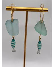 PENDIENTES DE CRISTAL MARINO O LÁGRIMAS DE SIRENA