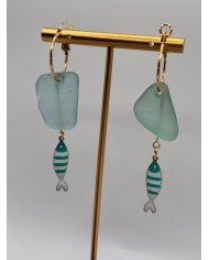 PENDIENTES DE CRISTAL MARINO O LÁGRIMAS DE SIRENA