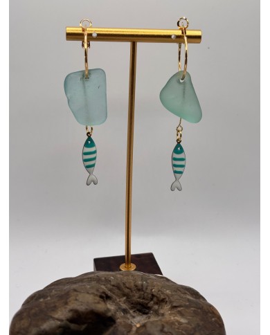 PENDIENTES DE CRISTAL MARINO O LÁGRIMAS DE SIRENA