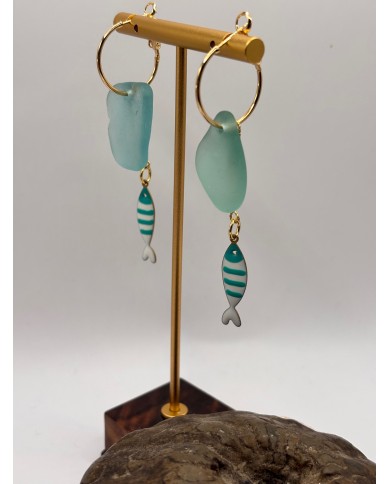 PENDIENTES DE CRISTAL MARINO O LÁGRIMAS DE SIRENA