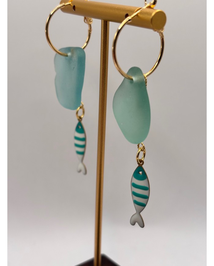 PENDIENTES DE CRISTAL MARINO O LÁGRIMAS DE SIRENA