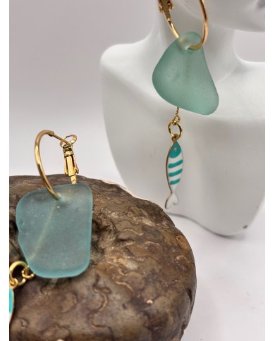 PENDIENTES DE CRISTAL MARINO O LÁGRIMAS DE SIRENA