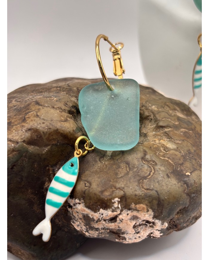 PENDIENTES DE CRISTAL MARINO O LÁGRIMAS DE SIRENA