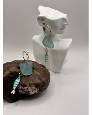 PENDIENTES DE CRISTAL MARINO O LÁGRIMAS DE SIRENA