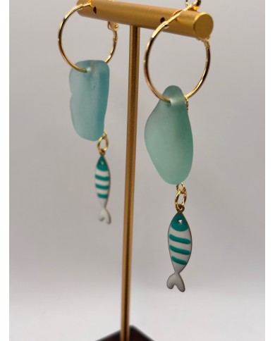 PENDIENTES DE CRISTAL MARINO O LÁGRIMAS DE SIRENA