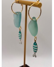 PENDIENTES DE CRISTAL MARINO O LÁGRIMAS DE SIRENA