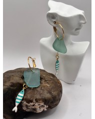 PENDIENTES DE CRISTAL MARINO O LÁGRIMAS DE SIRENA