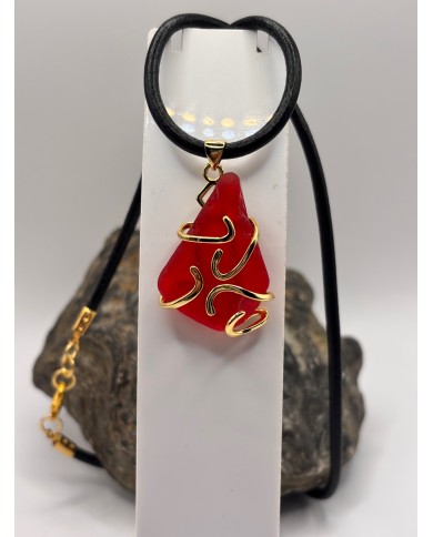 COLLAR ARTESANO DE CRISTAL MARINO