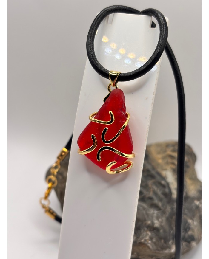 COLLAR ARTESANO DE CRISTAL MARINO