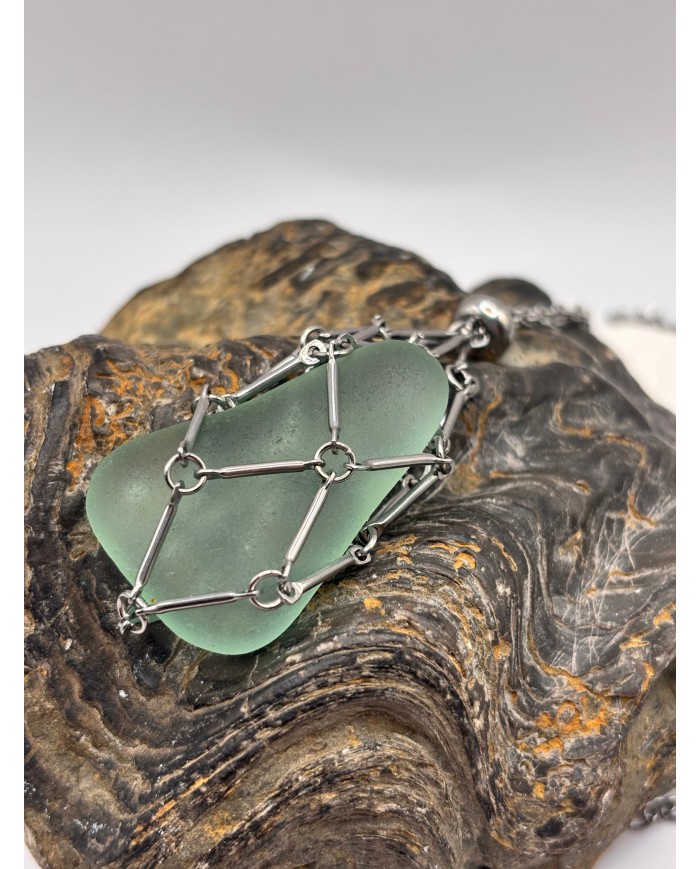 COLLAR ARTESANO DE CRISTAL MARINO