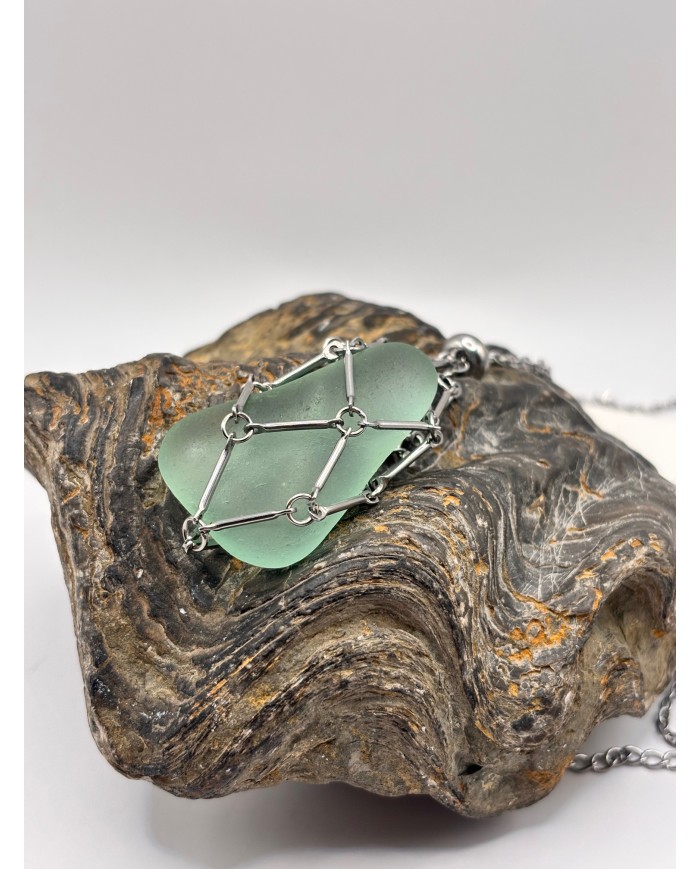 COLLAR ARTESANO DE CRISTAL MARINO