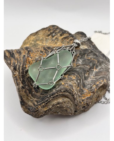 COLLAR ARTESANO DE CRISTAL MARINO