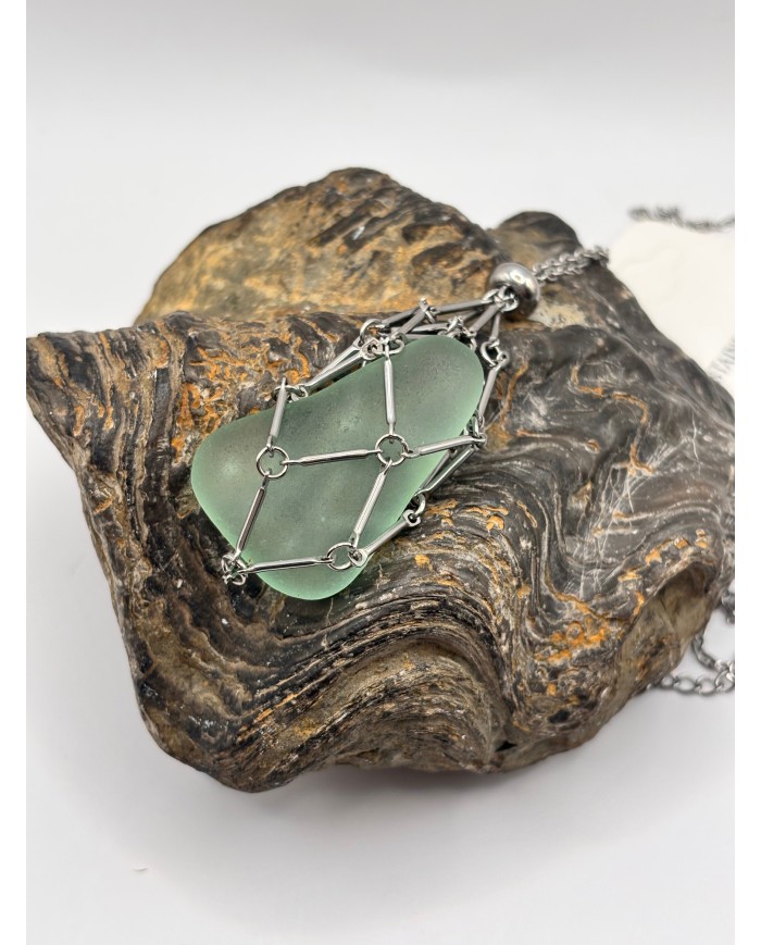 COLLAR ARTESANO DE CRISTAL MARINO