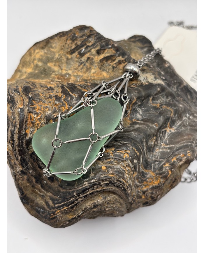 COLLAR ARTESANO DE CRISTAL MARINO