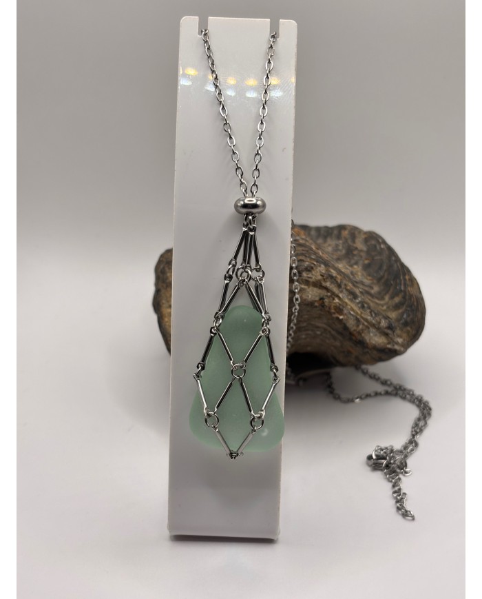 COLLAR ARTESANO DE CRISTAL MARINO