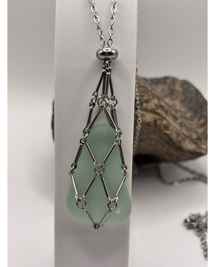 COLLAR ARTESANO DE CRISTAL MARINO