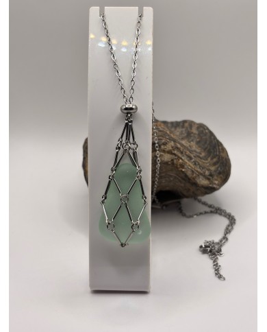 COLLAR ARTESANO DE CRISTAL MARINO