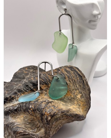 PENDIENTES DE CRISTAL  MARINO