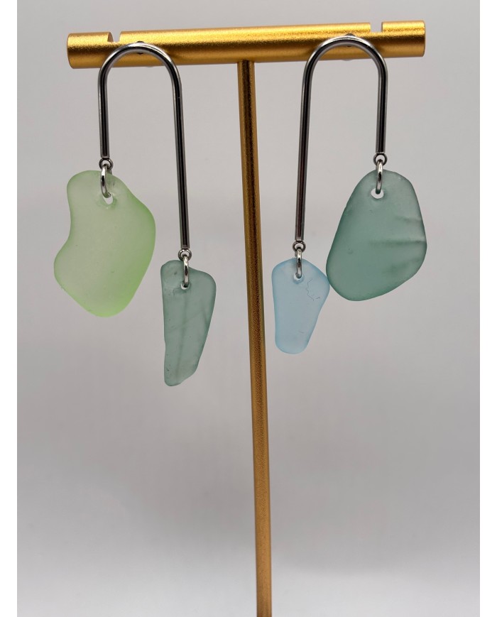 PENDIENTES DE CRISTAL  MARINO