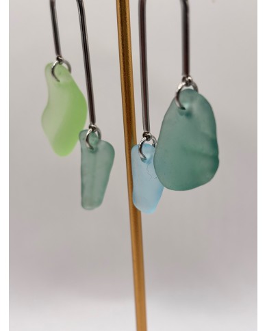 PENDIENTES DE CRISTAL  MARINO