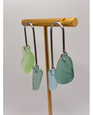 PENDIENTES DE CRISTAL  MARINO