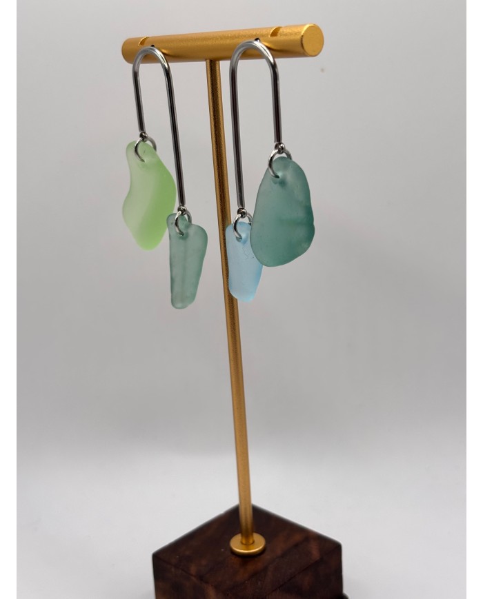 PENDIENTES DE CRISTAL  MARINO