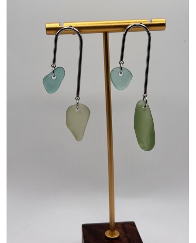 PENDIENTES ARTESANOS DE CRISTAL MARINO