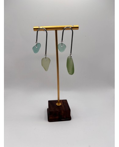 PENDIENTES ARTESANOS DE CRISTAL MARINO