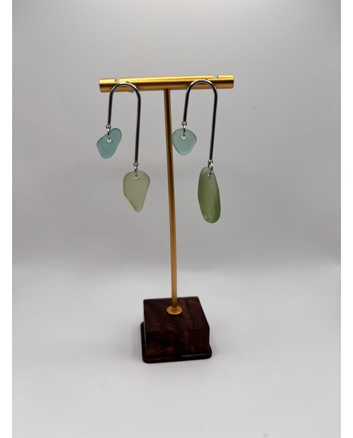 PENDIENTES ARTESANOS DE CRISTAL MARINO