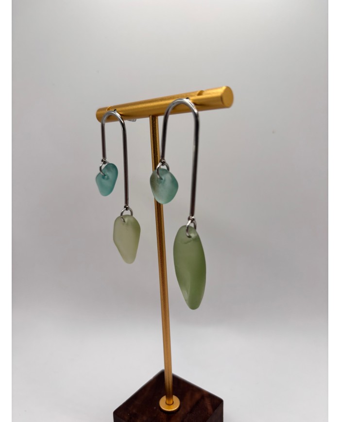 PENDIENTES ARTESANOS DE CRISTAL MARINO