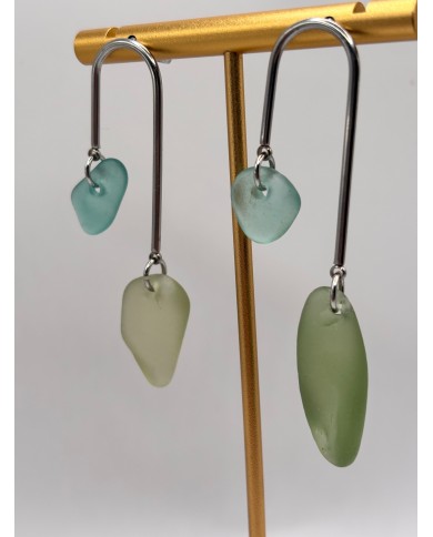 PENDIENTES ARTESANOS DE CRISTAL MARINO