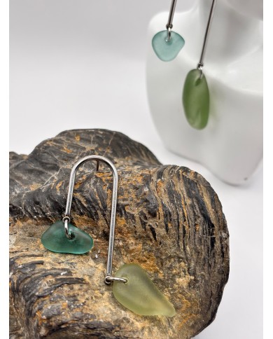 PENDIENTES ARTESANOS DE CRISTAL MARINO