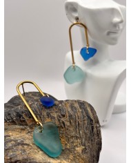 PENDIENTES ARTESANOS DE CRISTAL MARINO