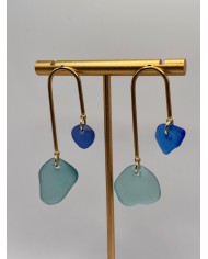 PENDIENTES ARTESANOS DE CRISTAL MARINO