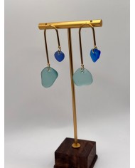 PENDIENTES ARTESANOS DE CRISTAL MARINO