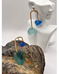 PENDIENTES ARTESANOS DE CRISTAL MARINO