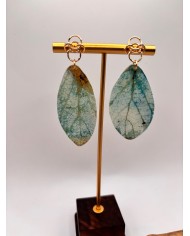 PENDIENTES ARTESANOSDE HOJA NATURAL ESQUELETIZAD