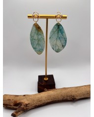 PENDIENTES ARTESANOSDE HOJA NATURAL ESQUELETIZAD