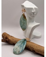 PENDIENTES ARTESANOSDE HOJA NATURAL ESQUELETIZAD