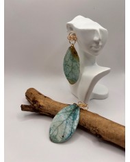 PENDIENTES ARTESANOSDE HOJA NATURAL ESQUELETIZAD