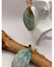 PENDIENTES ARTESANOSDE HOJA NATURAL ESQUELETIZAD